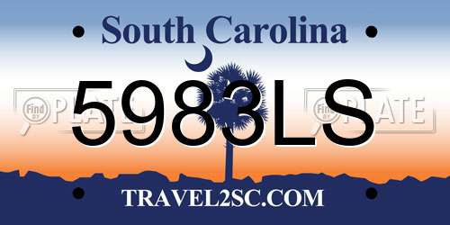 5983LS South Carolina License Plate