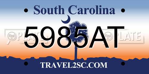 5985AT South Carolina License Plate