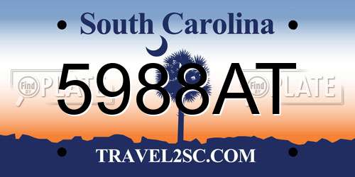 5988AT South Carolina License Plate