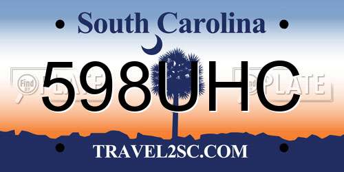 598UHC South Carolina License Plate