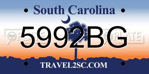 5992BG South Carolina License Plate