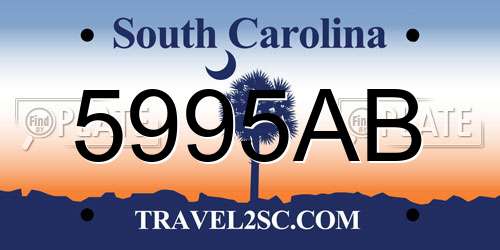 5995AB South Carolina License Plate