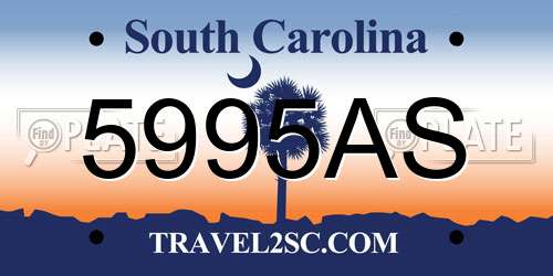 5995AS South Carolina License Plate