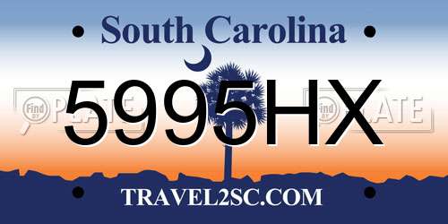 5995HX South Carolina License Plate