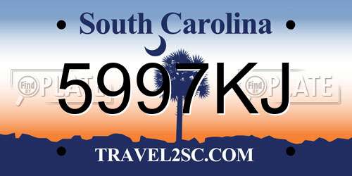 5997KJ South Carolina License Plate