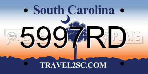 5997RD South Carolina License Plate
