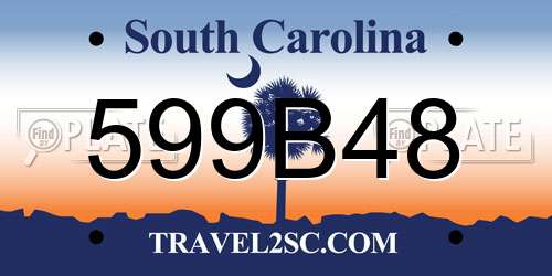 599B48 South Carolina License Plate