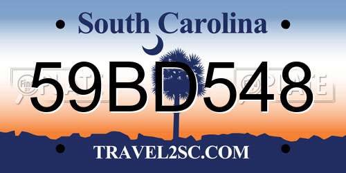 59BD548 South Carolina License Plate
