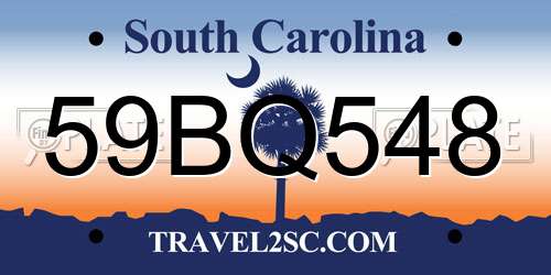 59BQ548 South Carolina License Plate