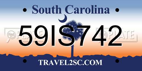 59IS742 South Carolina License Plate