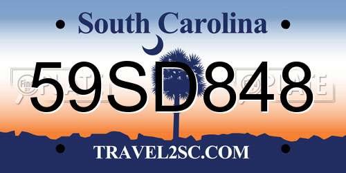 59SD848 South Carolina License Plate