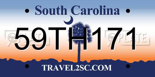 59TH171 South Carolina License Plate