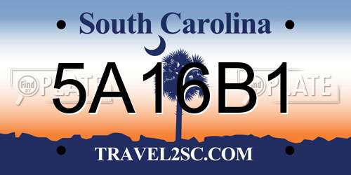 5A16B1 South Carolina License Plate