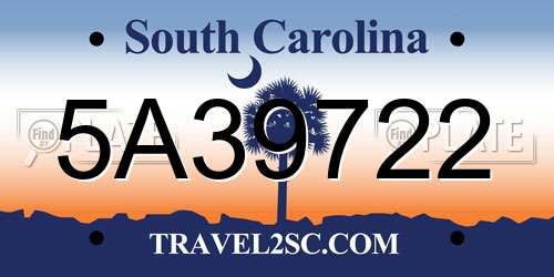 5A39722 South Carolina License Plate