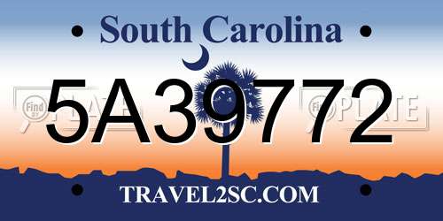 5A39772 South Carolina License Plate