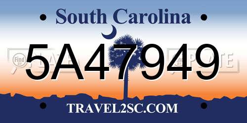 5A47949 South Carolina License Plate