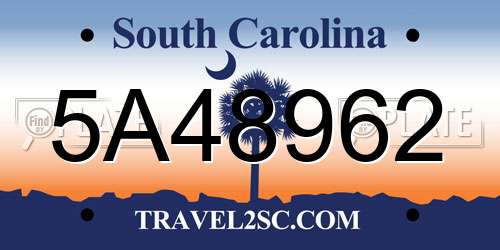5A48962 South Carolina License Plate