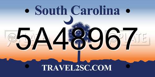 5A48967 South Carolina License Plate