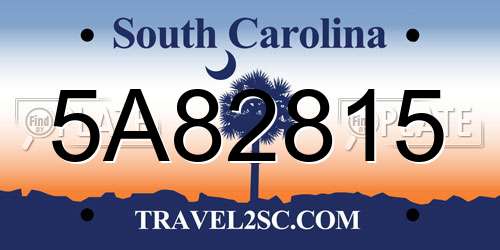 5A82815 South Carolina License Plate