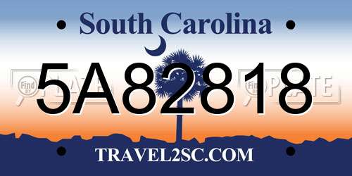 5A82818 South Carolina License Plate