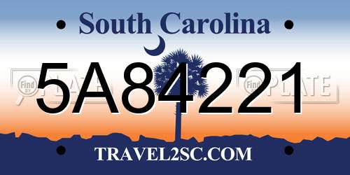 5A84221 South Carolina License Plate