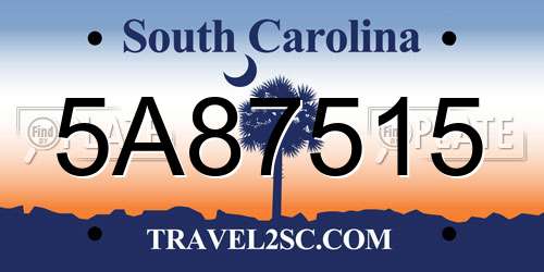 5A87515 South Carolina License Plate