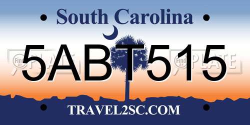 5ABT515 South Carolina License Plate