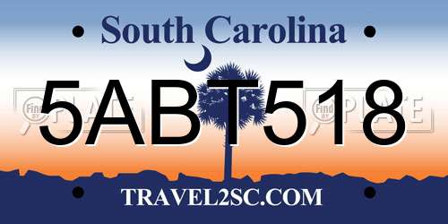 5ABT518 South Carolina License Plate