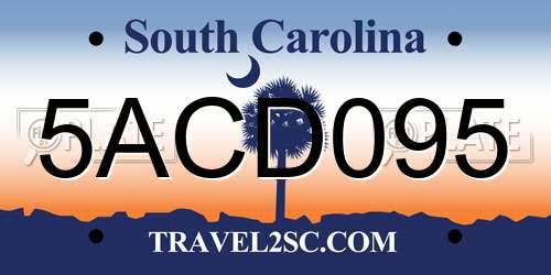 5ACD095 South Carolina License Plate