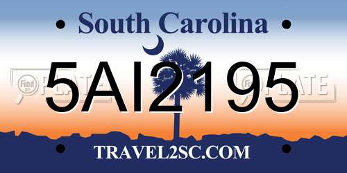 5AI2195 South Carolina License Plate