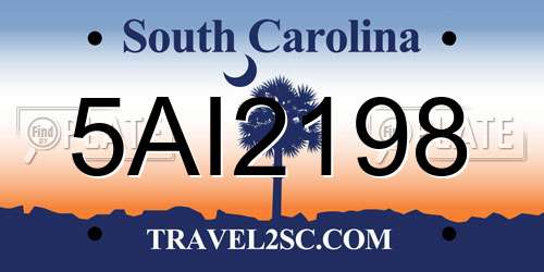 5AI2198 South Carolina License Plate