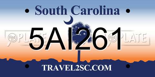 5AI261 South Carolina License Plate