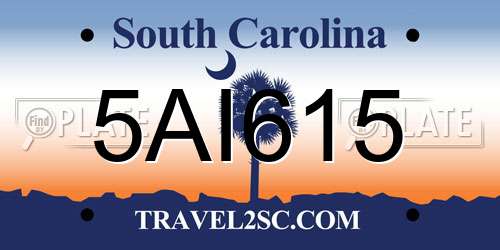5AI615 South Carolina License Plate