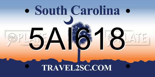 5AI618 South Carolina License Plate