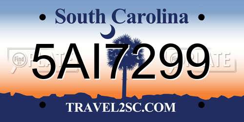 5AI7299 South Carolina License Plate