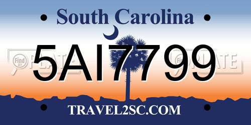 5AI7799 South Carolina License Plate