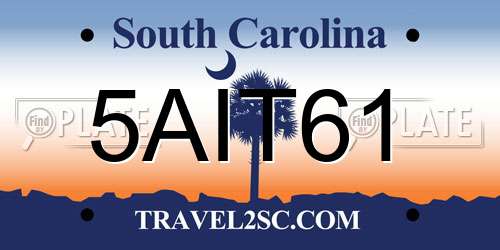 5AIT61 South Carolina License Plate
