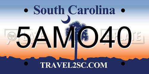5AMO40 South Carolina License Plate