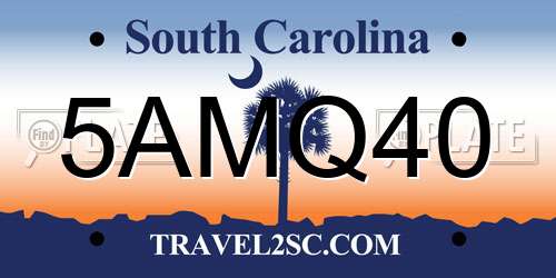 5AMQ40 South Carolina License Plate