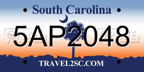 5AP2048 South Carolina License Plate