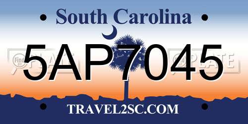 5AP7045 South Carolina License Plate