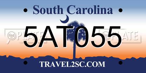 5AT055 South Carolina License Plate