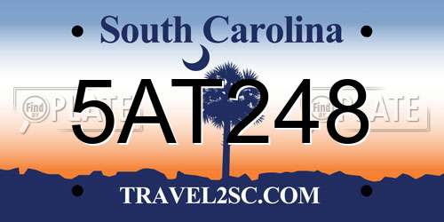5AT248 South Carolina License Plate