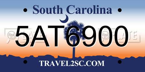 5AT6900 South Carolina License Plate