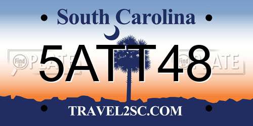 5ATT48 South Carolina License Plate