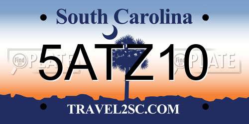 5ATZ10 South Carolina License Plate
