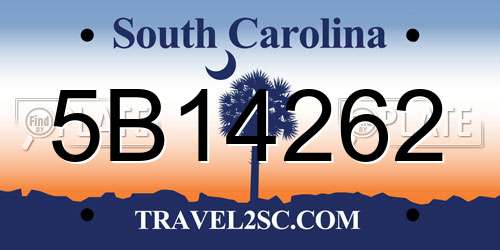 5B14262 South Carolina License Plate