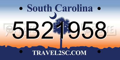 5B21958 South Carolina License Plate