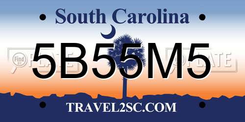 5B55M5 South Carolina License Plate