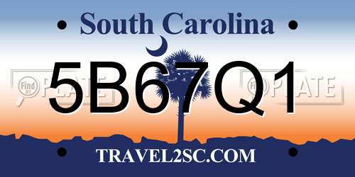 5B67Q1 South Carolina License Plate